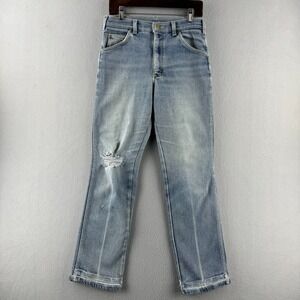Vintage Lee Jeans Mens Fits 30x30 80s‎ Talon Zip Slim Bootcut Stretch Distressed